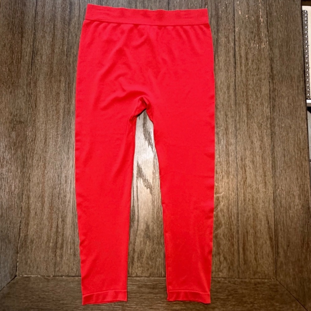 White Mark Plus Size Red Seamless High Waist Leggings Stretchy RN125592 NEW‎